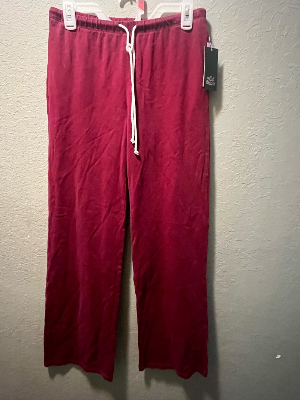 wild fable Burgundy Drawstring Sweatpants with White Cord